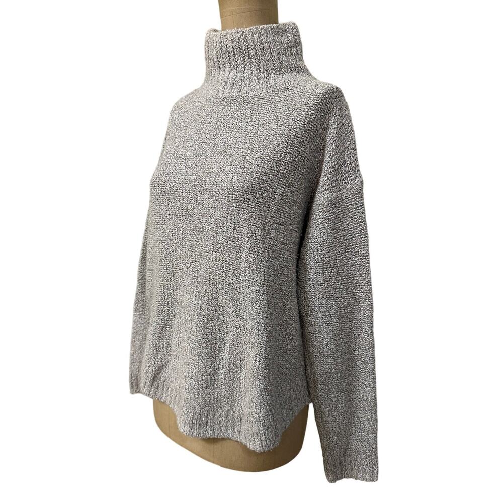 One Grey Day Turtleneck Textured Wool Blend Boucle Gray Revolve size Small - Picture 3 of 7